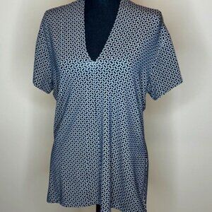 Talbots Black and White Patterned Top, Size L - excellent condition